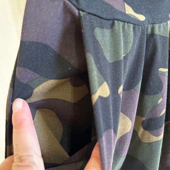 Haley & Jane Camo Romper Strapless Ruched Mini Dress‎ with Pockets Size L - Picture 5 of 10